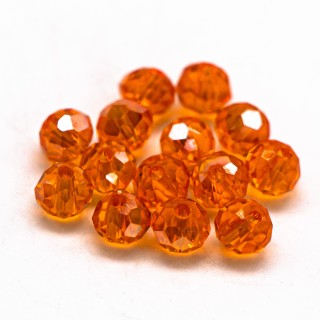 Бусины рондели 4*3мм (оранжевый прозрачный)